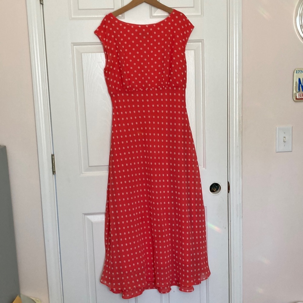 Chadwicks Red Polka Dot Midi Dress